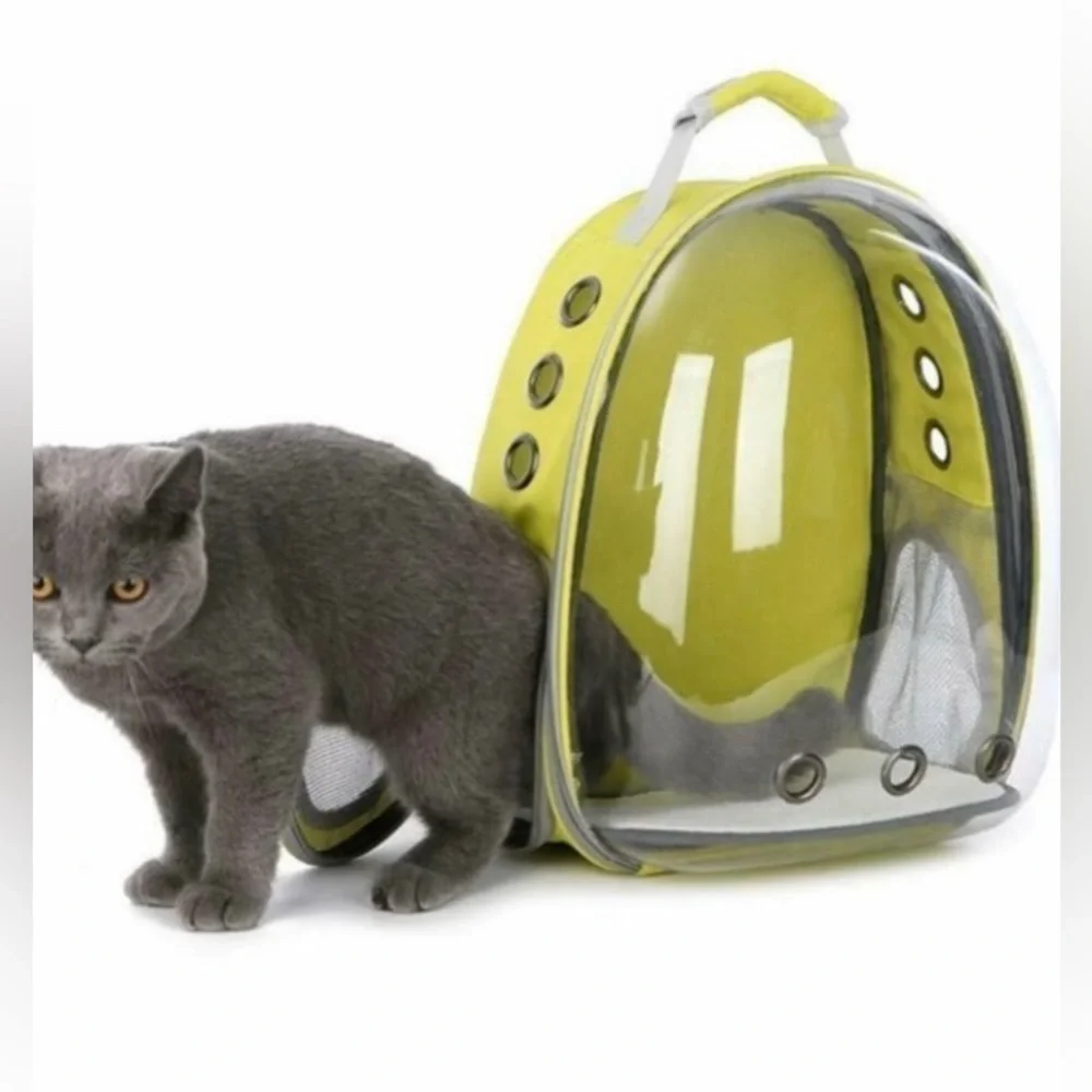 Pet carrier bubble backpack yellow-NEW